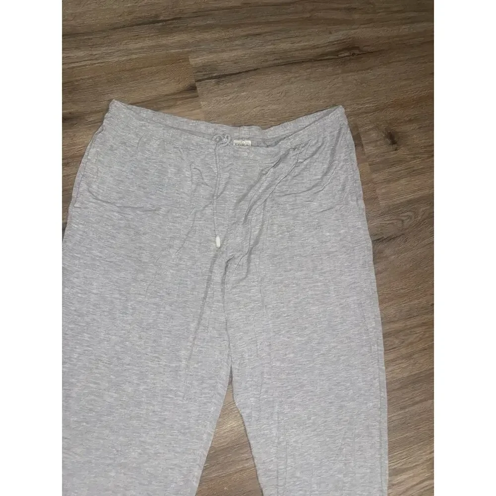 SOMA Heather Gray Knit Joggers Lounge Pants Pajama Sleepwear Women's L Large